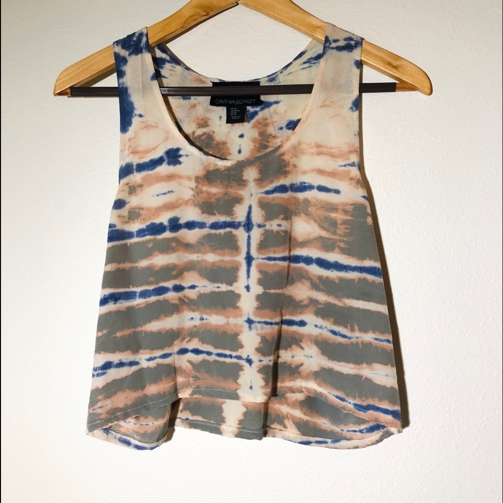 Cynthia Rowley | Crop Tie-dyed Silk Tanktop